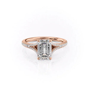 The Jade Set With A 1.5 Carat Emerald 14K Rose Gold Lab Diamond