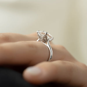The Solitaire Madison Set  With A 2.5 Carat Radiant 18K White Gold Moissanite