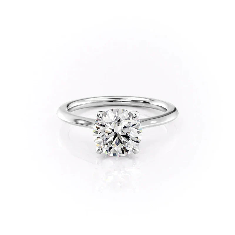 The Solitaire Madison Set  With A 4 Carat Oval 18K White Gold Moissanite