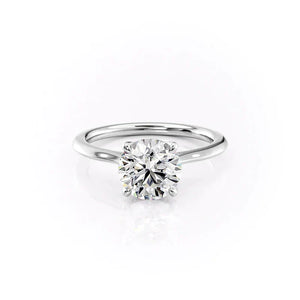 The Solitaire Madison Set  With A 5 Carat E. Cushion 18K White Gold Moissanite