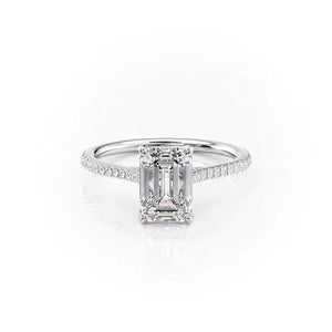 The Madison Set With A 1 Carat Emerald 14K White Gold Lab Diamond