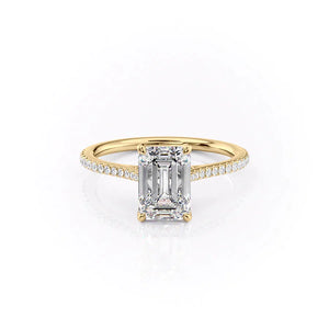 The Madison Set With A 2 Carat Emerald 18K Yellow Gold Lab Diamond
