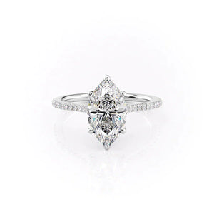 The Madison Set With A 2 Carat Marquise 18K White Gold Lab Diamond