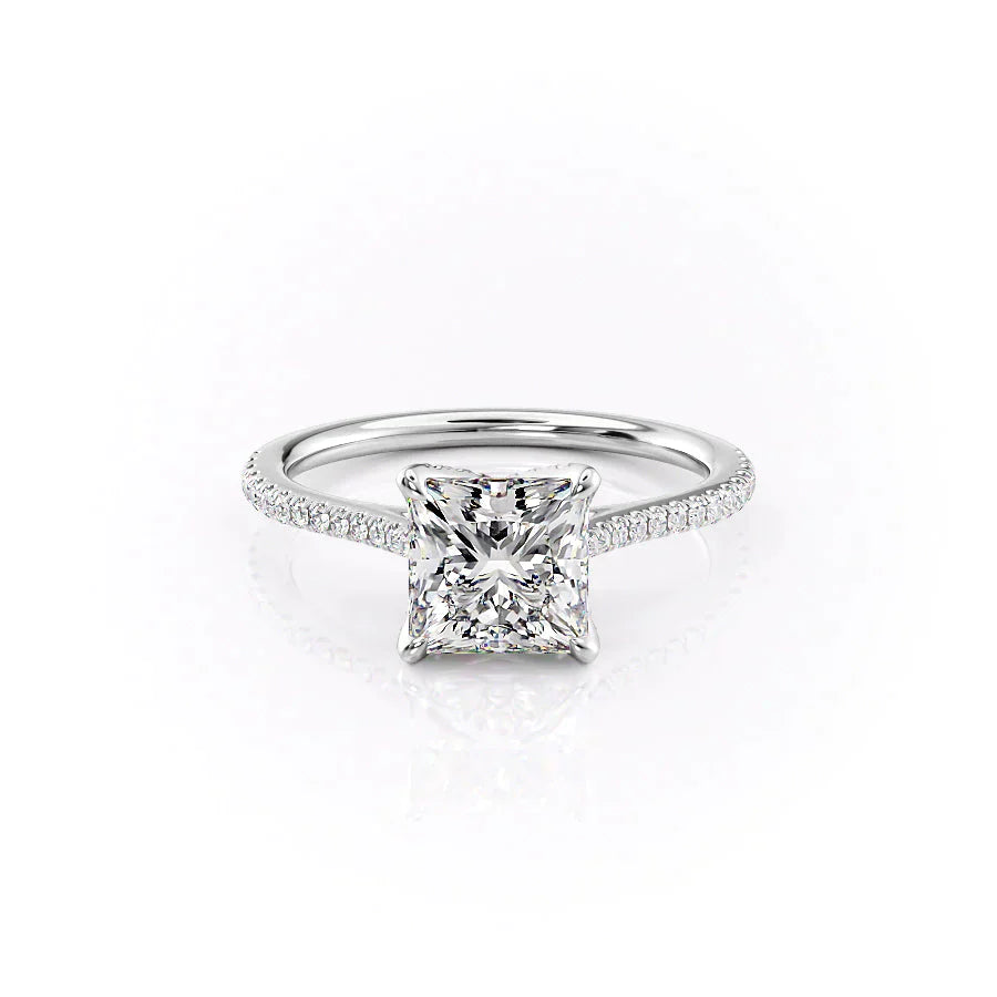 The Madison Set With A 3 Carat Princess 18K White Gold Lab Diamond