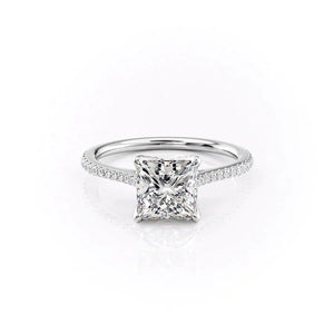 The Madison Set With A 2.5 Carat Princess 14K White Gold Lab Diamond