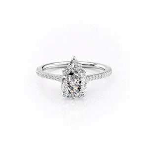 The Madison Set With A 2 Carat Pear 18K White Gold Lab Diamond