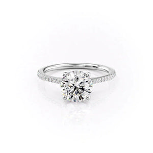 The Madison Set With A 3 Carat Round 18K White Gold Lab Diamond