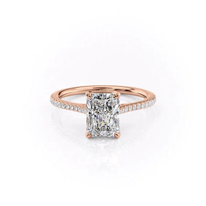 The Madison Set With A 1 Carat Radiant 14K Rose Gold Lab Diamond