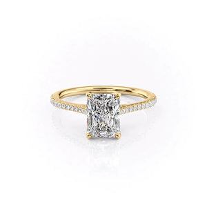 The Madison Set With A 2 Carat Radiant 18K Yellow Gold Lab Diamond
