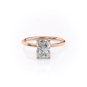 The Solitaire Petal Kamellie Set   With A 2.5 Carat Radiant 14K Rose Gold Moissanite