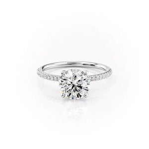 The Petal Kamellie Set With A 1 Carat Round 14K White Gold Lab Diamond