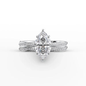 The Caroline Set With A 1.5 Carat Round 14K White Gold Lab Diamond