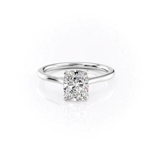 The Lexie Set With A 1.5 Carat E. Cushion 14K White Gold Lab Diamond