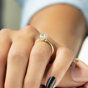 The Lexie Set  With A 2.5 Carat Cushion 18K Yellow Gold Moissanite