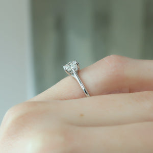 The Lexie Set With A 1.5 Carat E. Cushion 14K White Gold Lab Diamond
