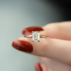 The Lexie Set  With A 2.5 Carat Emerald 14K Rose Gold Moissanite