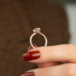 The Lexie Set  With A 2.5 Carat Emerald 14K Rose Gold Moissanite