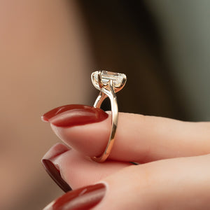 The Lexie Set  With A 2.5 Carat Emerald 14K Rose Gold Moissanite