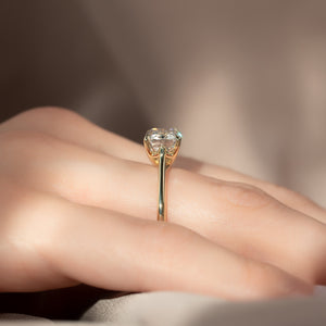 The Lexie Set  With A 2.5 Carat Emerald 14K Yellow Gold Moissanite