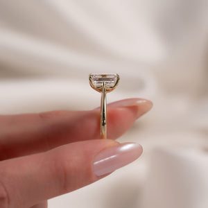 The Lexie Set  With A 2.5 Carat Emerald 14K Yellow Gold Moissanite