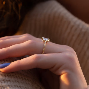 The Lexie Set  With A 2.5 Carat Emerald 14K Yellow Gold Moissanite