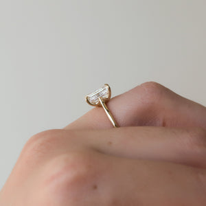 The Lexie Set  With A 2.5 Carat Emerald 14K Yellow Gold Moissanite
