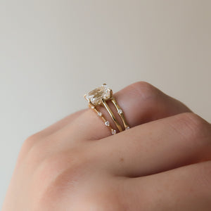 The Lexie Set  With A 2.5 Carat Emerald 14K Yellow Gold Moissanite