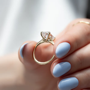 The Lexie Set  With A 2.5 Carat Emerald 14K Yellow Gold Moissanite