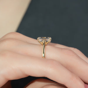 The Lexie Set  With A 2.5 Carat Emerald 14K Yellow Gold Moissanite