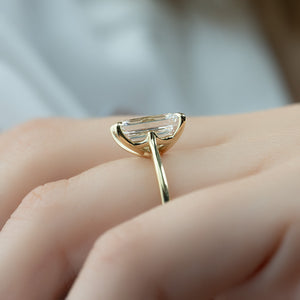 The Lexie Set  With A 2.5 Carat Emerald 14K Yellow Gold Moissanite