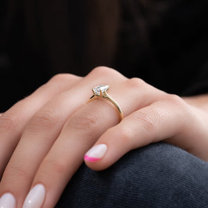 The Lexie Set  With A 2.5 Carat Emerald 14K Yellow Gold Moissanite