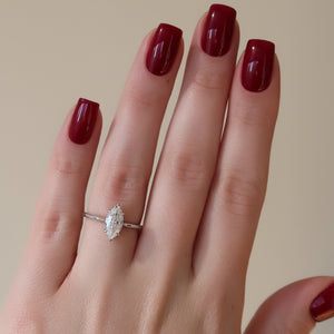 The Lexie Set  With A 2.5 Carat Marquise 14K White Gold Moissanite