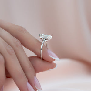 The Lexie Set  With A 2.5 Carat Marquise 14K White Gold Moissanite