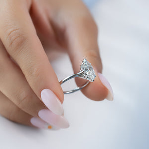 The Lexie Set  With A 2.5 Carat Marquise 14K White Gold Moissanite