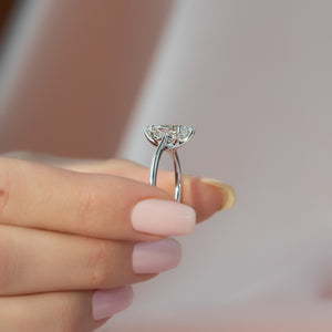 The Lexie Set  With A 2.5 Carat Marquise 14K White Gold Moissanite