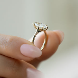 The Lexie Set  With A 3.5 Carat Marquise 18K Yellow Gold Moissanite