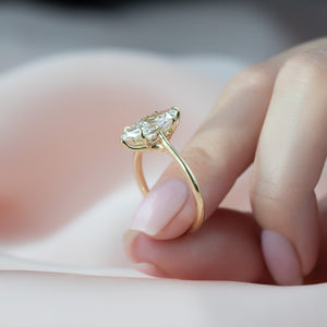 The Lexie Set  With A 3.5 Carat Marquise 18K Yellow Gold Moissanite