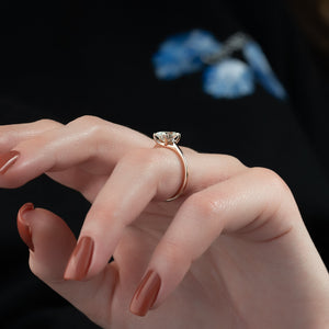 The Lexie Set  With A 2.5 Carat Oval 14K Rose Gold Moissanite