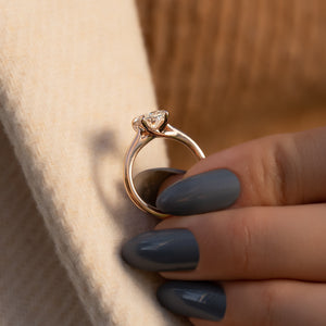 The Lexie Set  With A 2.5 Carat Oval 14K Rose Gold Moissanite