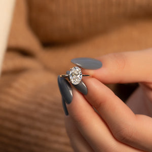 The Lexie Set  With A 2.5 Carat Oval 14K Rose Gold Moissanite