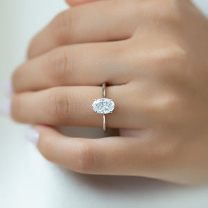 The Lexie Set  With A 2.5 Carat Oval 18K White Gold Moissanite