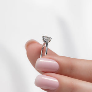 The Lexie Set  With A 2.5 Carat Oval 18K White Gold Moissanite