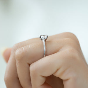 The Lexie Set  With A 2.5 Carat Oval 18K White Gold Moissanite