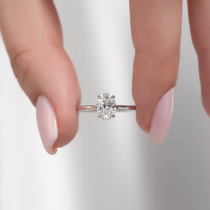 The Lexie Set  With A 2.5 Carat Oval 18K White Gold Moissanite