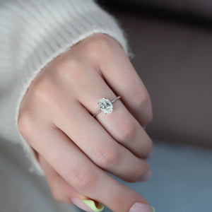 The Lexie Set  With A 2.5 Carat Oval 18K White Gold Moissanite