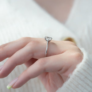 The Lexie Set  With A 2.5 Carat Oval 18K White Gold Moissanite