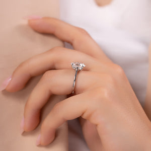 The Lexie Set  With A 2.5 Carat Oval 18K White Gold Moissanite