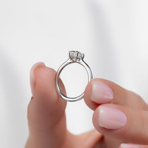 The Lexie Set  With A 2.5 Carat Oval 18K White Gold Moissanite