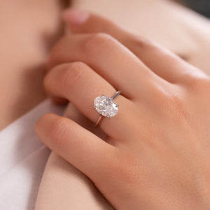 The Lexie Set  With A 2.5 Carat Oval 18K White Gold Moissanite