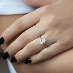 The Lexie Set  With A 2.5 Carat Oval 18K Yellow Gold Moissanite